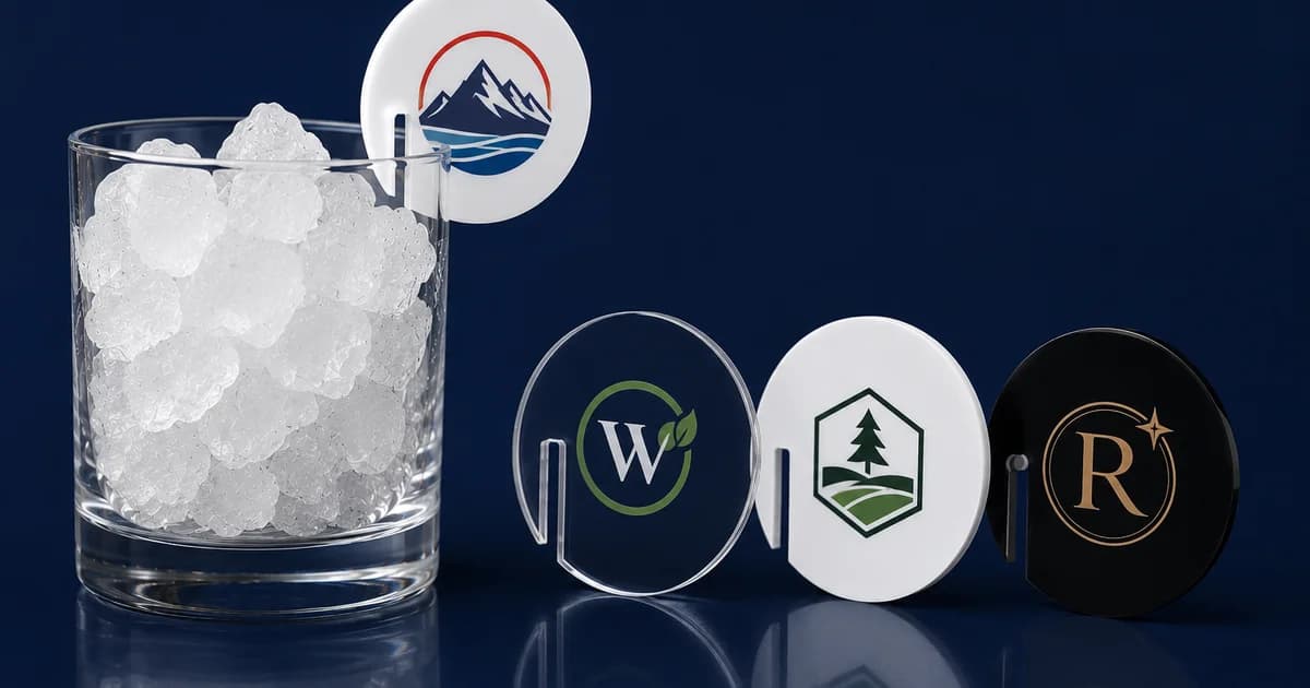 Custom acrylic drink tags for weddings and events