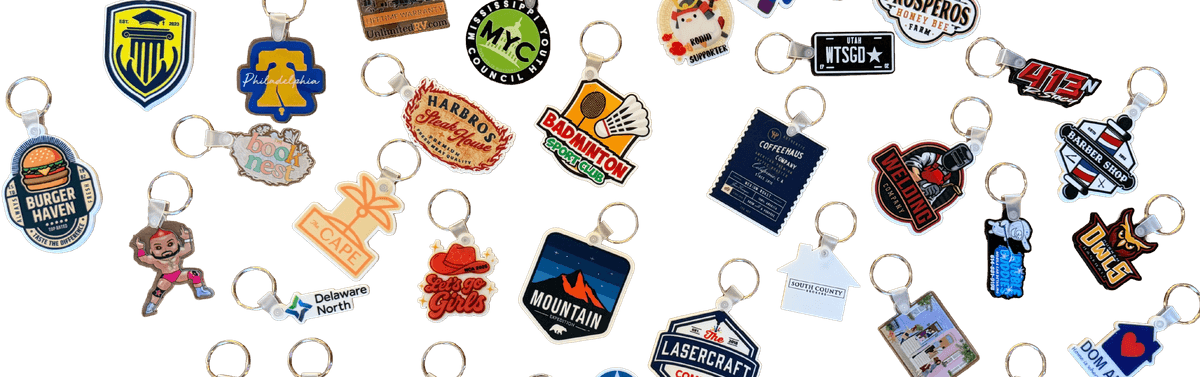 Custom acrylic keychains — die-cut to your logo shape
