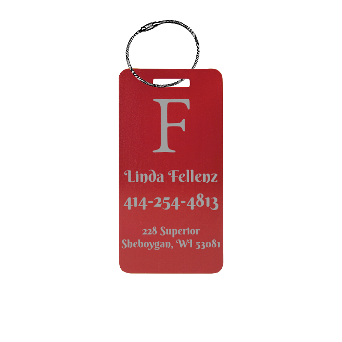 Custom Metal Luggage Tag Personalized with Logo or Custom Text