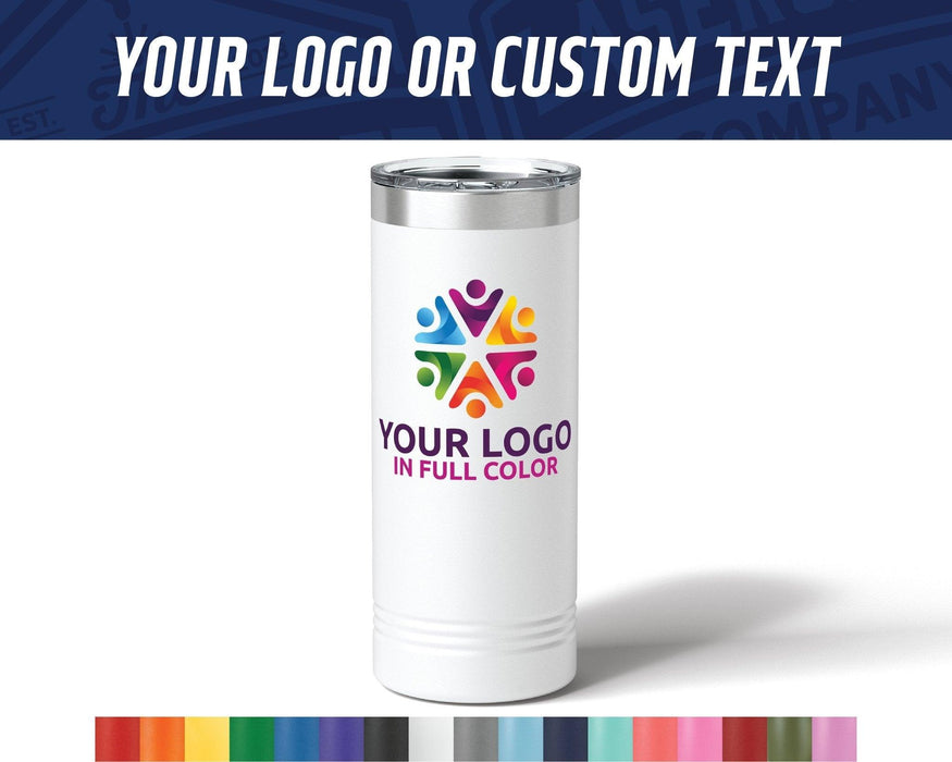 22oz Skinny Tumbler with full color logo - The Lasercraft Co.
