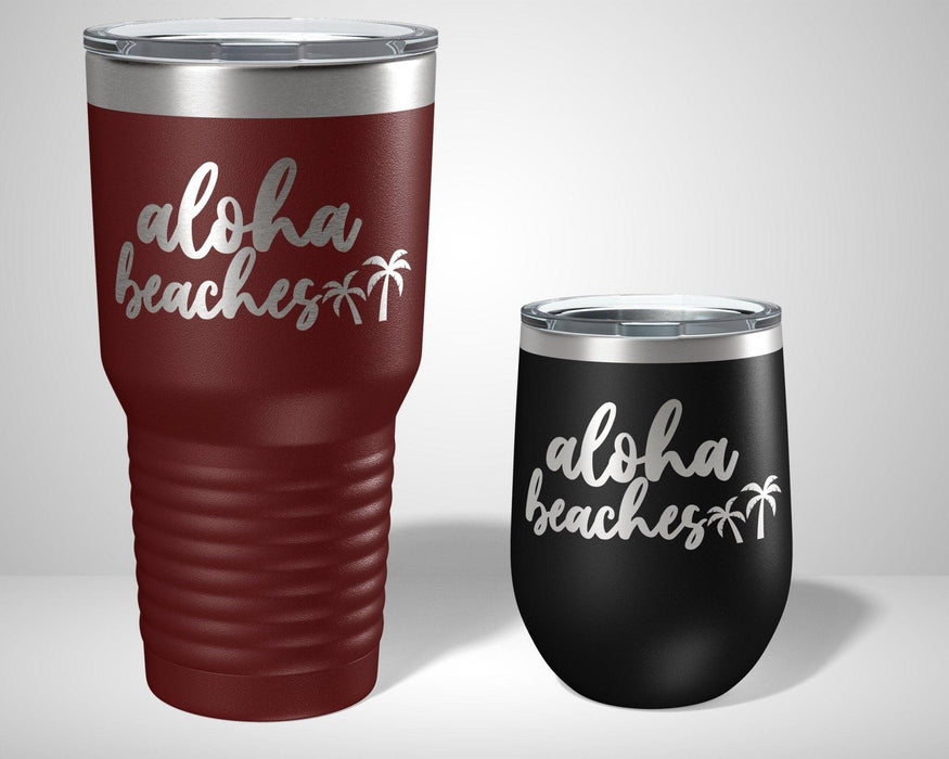 Aloha Beaches personalized vacation Graphic Tumbler - The Lasercraft Co.