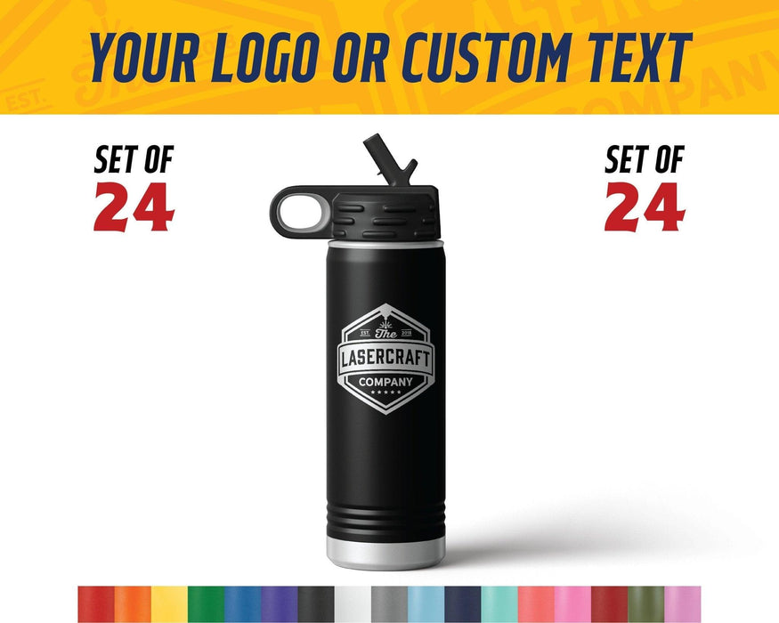 Bulk 20oz Small Insulated Water Bottle with custom artwork or logo - The Lasercraft Co.