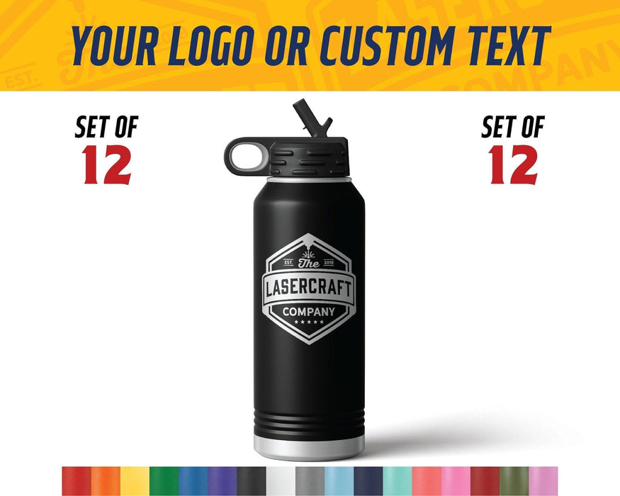 Bulk 32oz Insulated Water Bottle with custom artwork or logo - The Lasercraft Co.