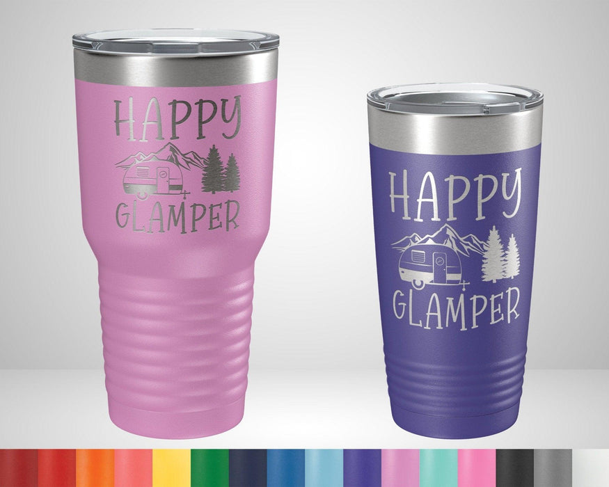 Happy Glamper Graphic Tumbler - The Lasercraft Co.