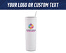 Custom Printed 18oz Acrylic Skinny Tumbler with Straw and Lid - Logo on Slim Travel Mug - Full Color Logo Skinny Cups - Client Gifts Swag