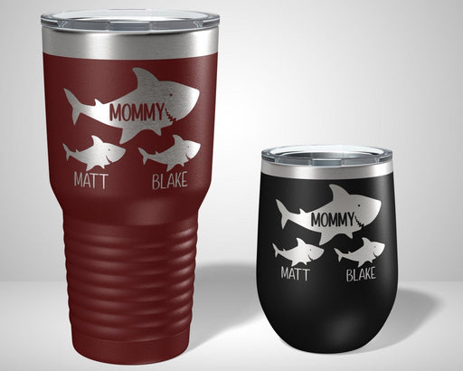 Mommy Shark Baby Shark Graphic Tumbler - The Lasercraft Co.