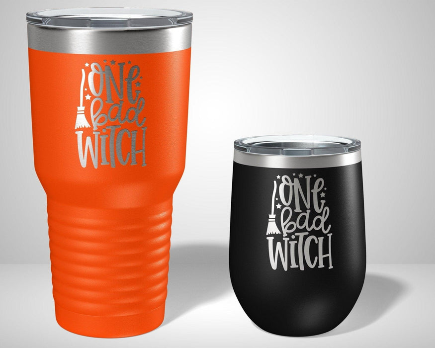 One Bad Witch Halloween Graphic Tumbler - The Lasercraft Co.