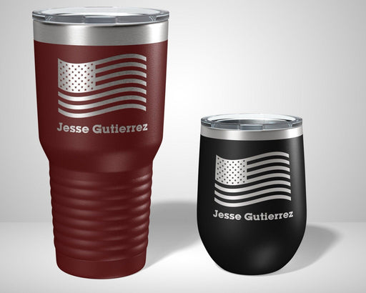 Personalized American Flag Graphic Tumbler - The Lasercraft Co.