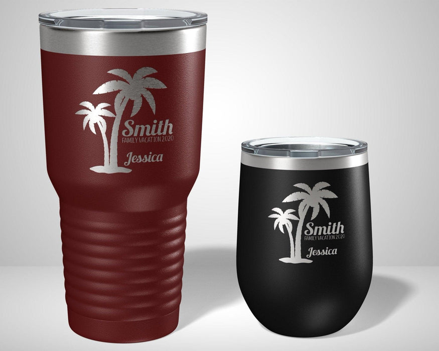 Summer Palm Trees Graphic Tumbler - The Lasercraft Co.
