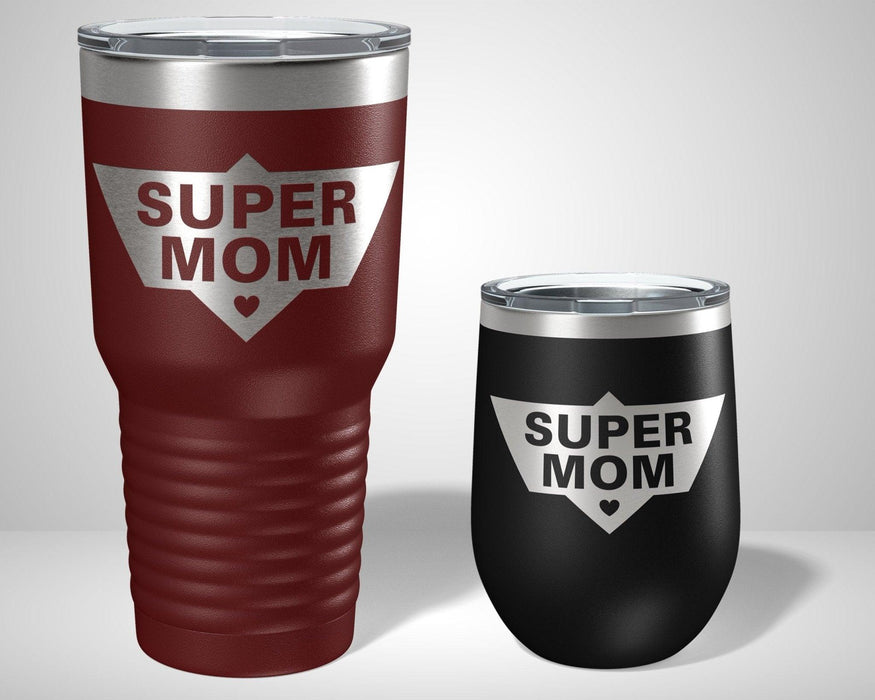 Super Mom Graphic Tumbler - The Lasercraft Co.
