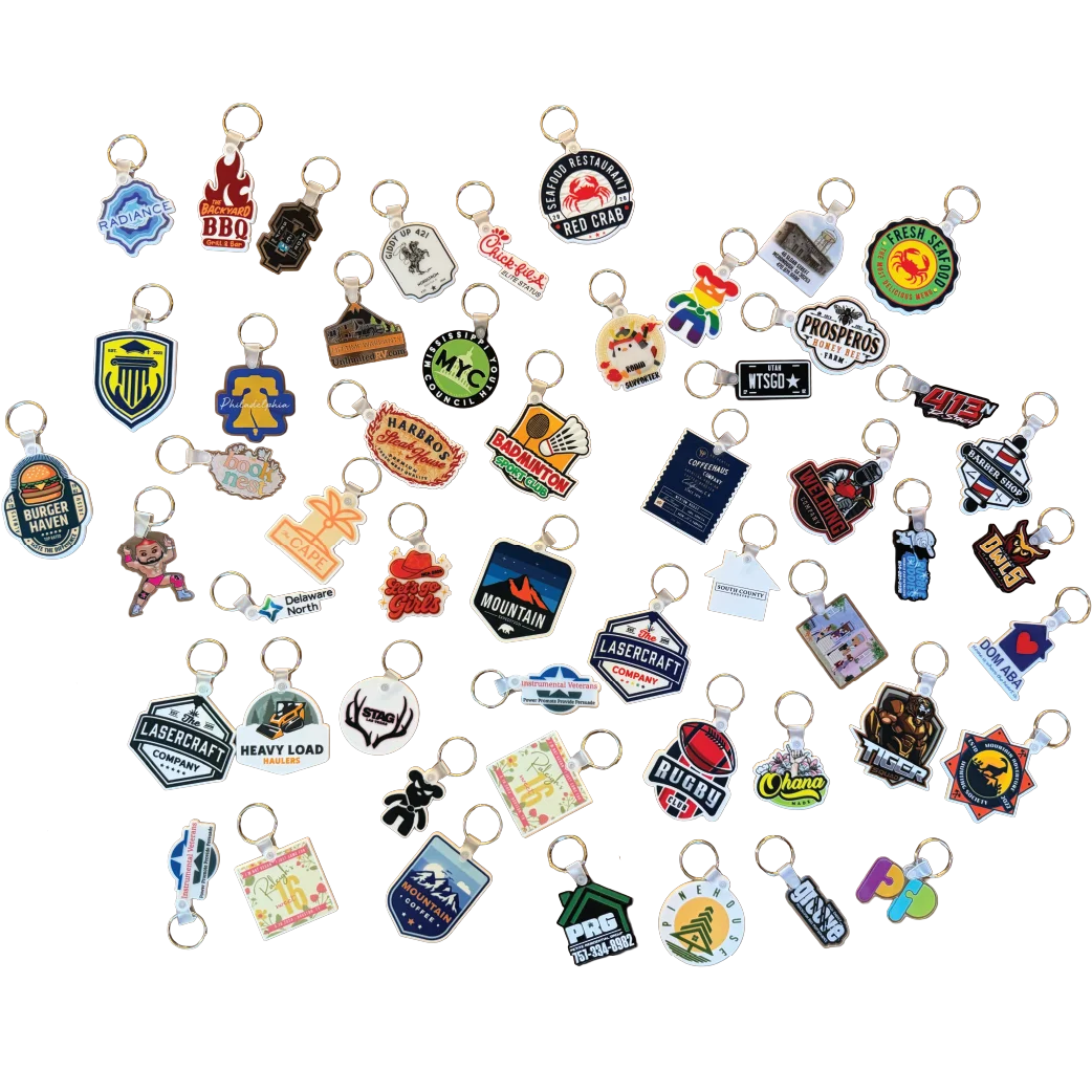 Custom UV-printed acrylic keychains